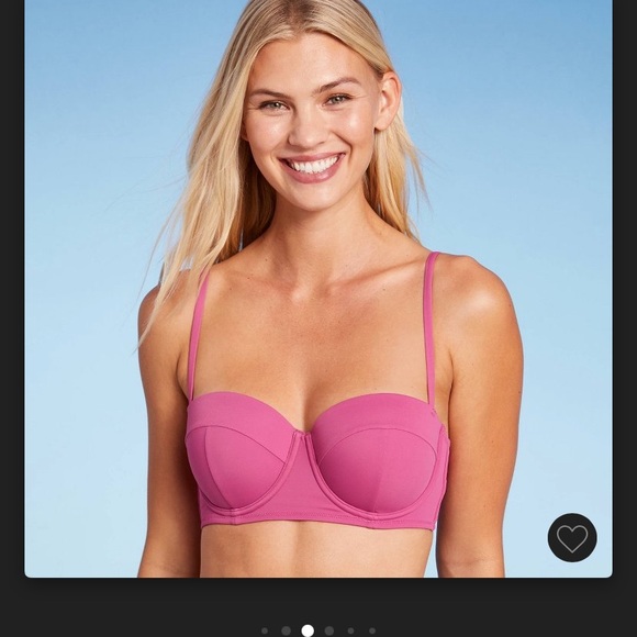 NWT SHADE & SHORE HOT PINK BIKINI TOP - Picture 1 of 5